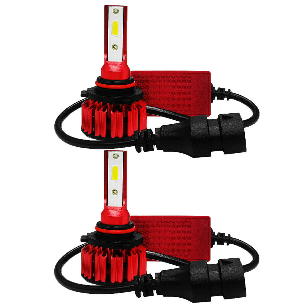 2PCS RED HB4/9006 Aluminum MINI LED Headlight Kit 25W 3000LM IP68 9V-36V