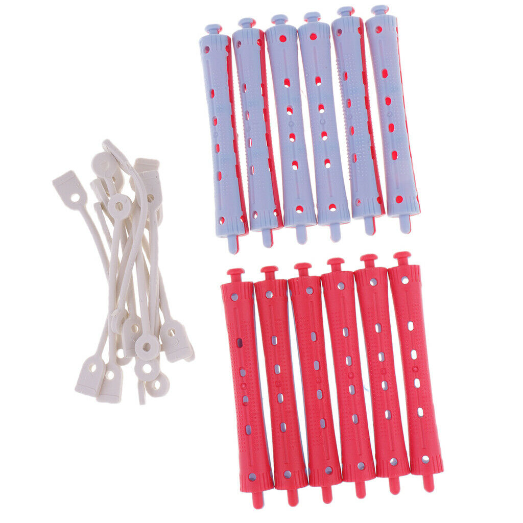 72 Pieces Plastic Mixed Size Perming Rods DIY Waves Pin Curls Perm Rollers Tools