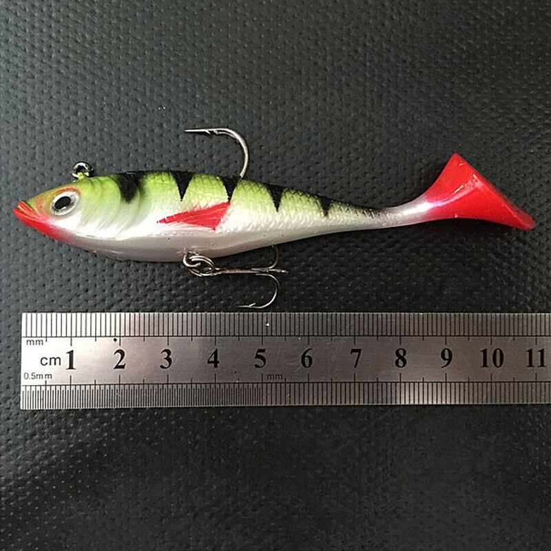Easy Soft Lead Fish 11cm/19.4g T Shape Tail Fishing bait lures with Hook.l8