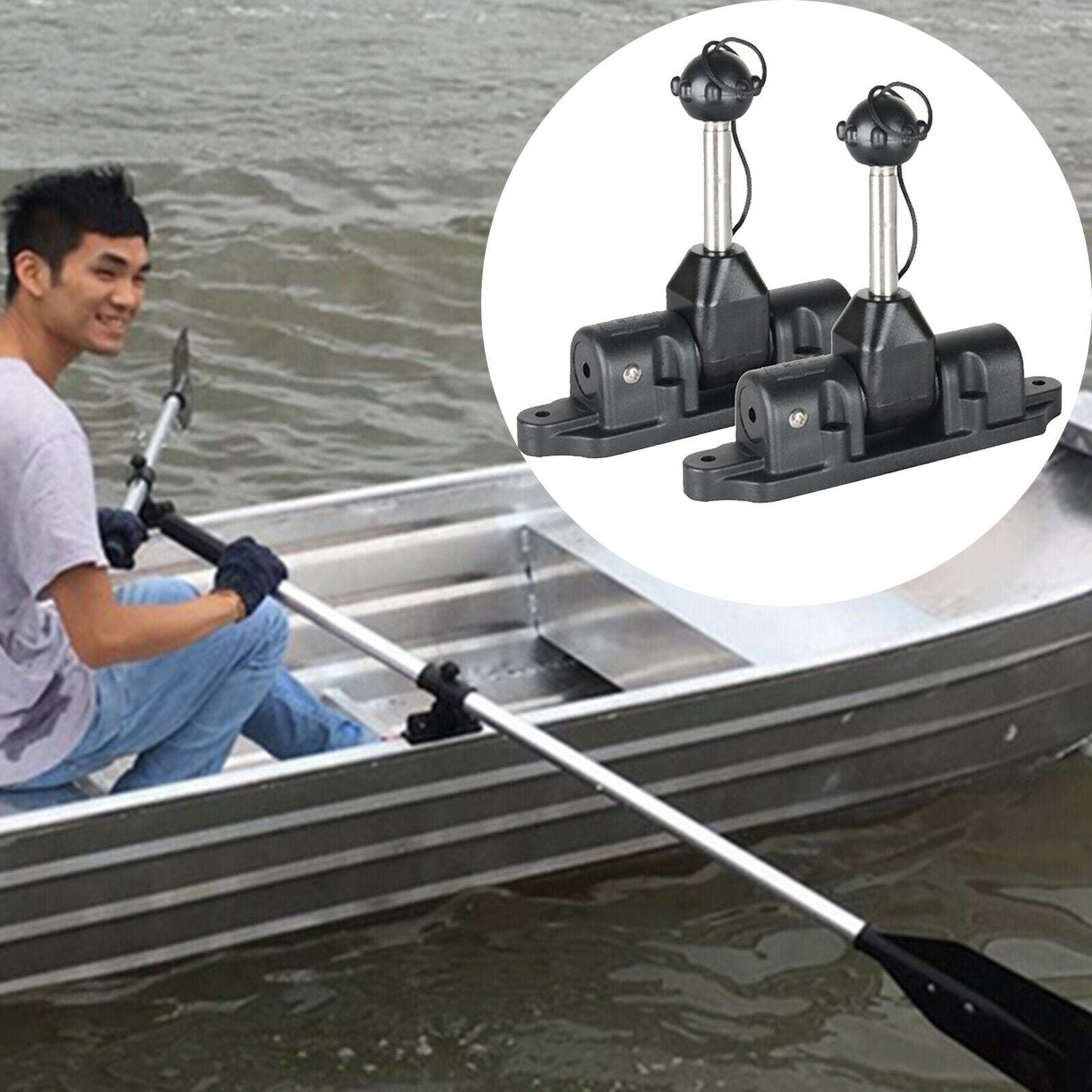 2x Universal Oar Holder Tie Down Paddle Lock Support Boat Dinghy Kayak Canoe