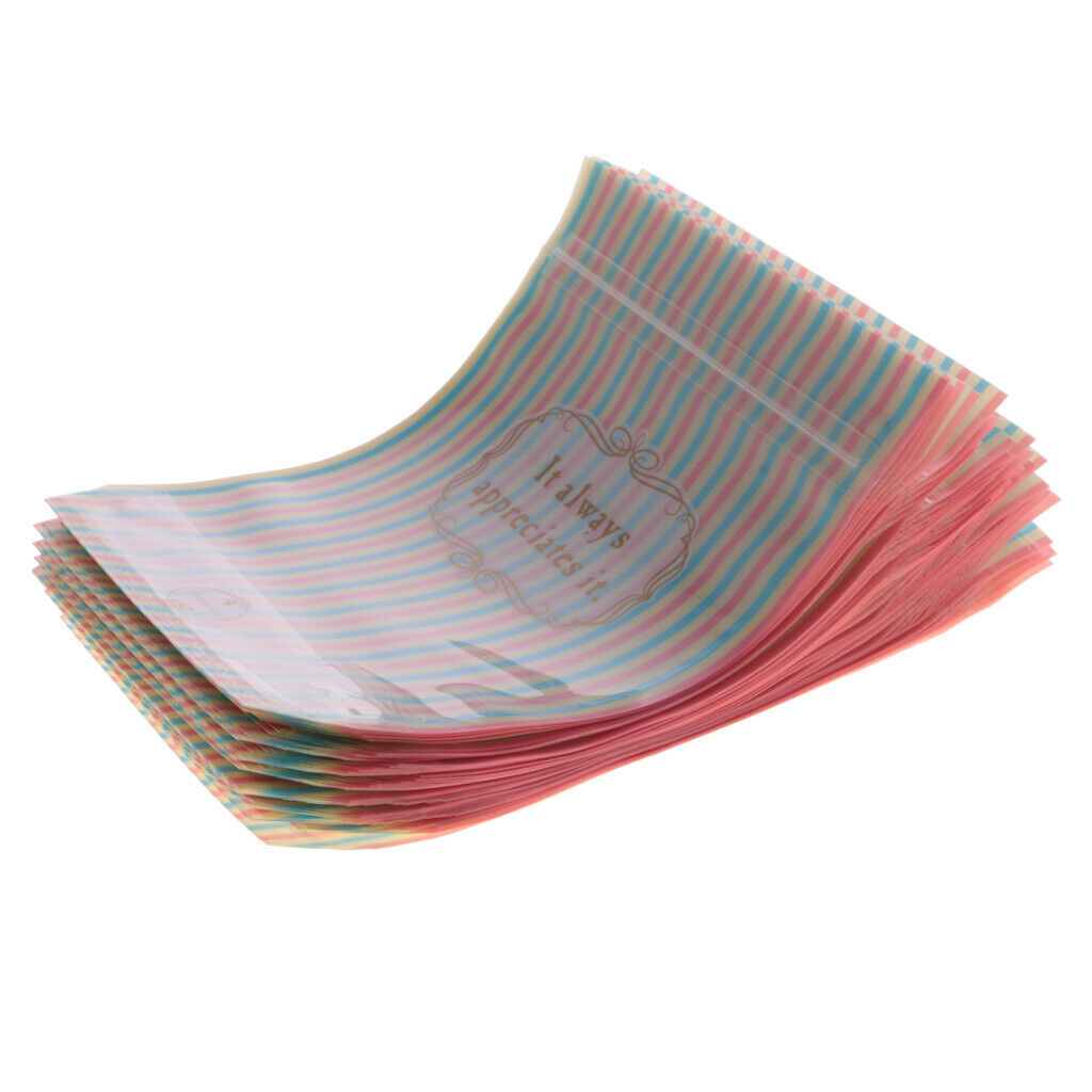 50 Piece Reclosable  Zipper Bags Food Packaging Pouch Stripe