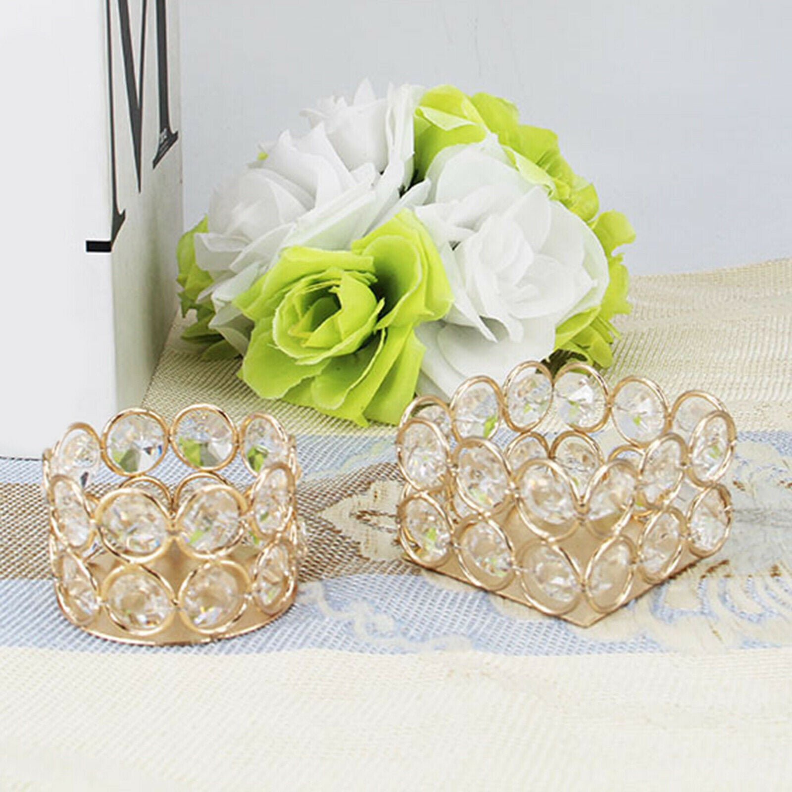 2pcs Votive Crystal Tealight Candle Holder Wedding Home Centerpiece Decor