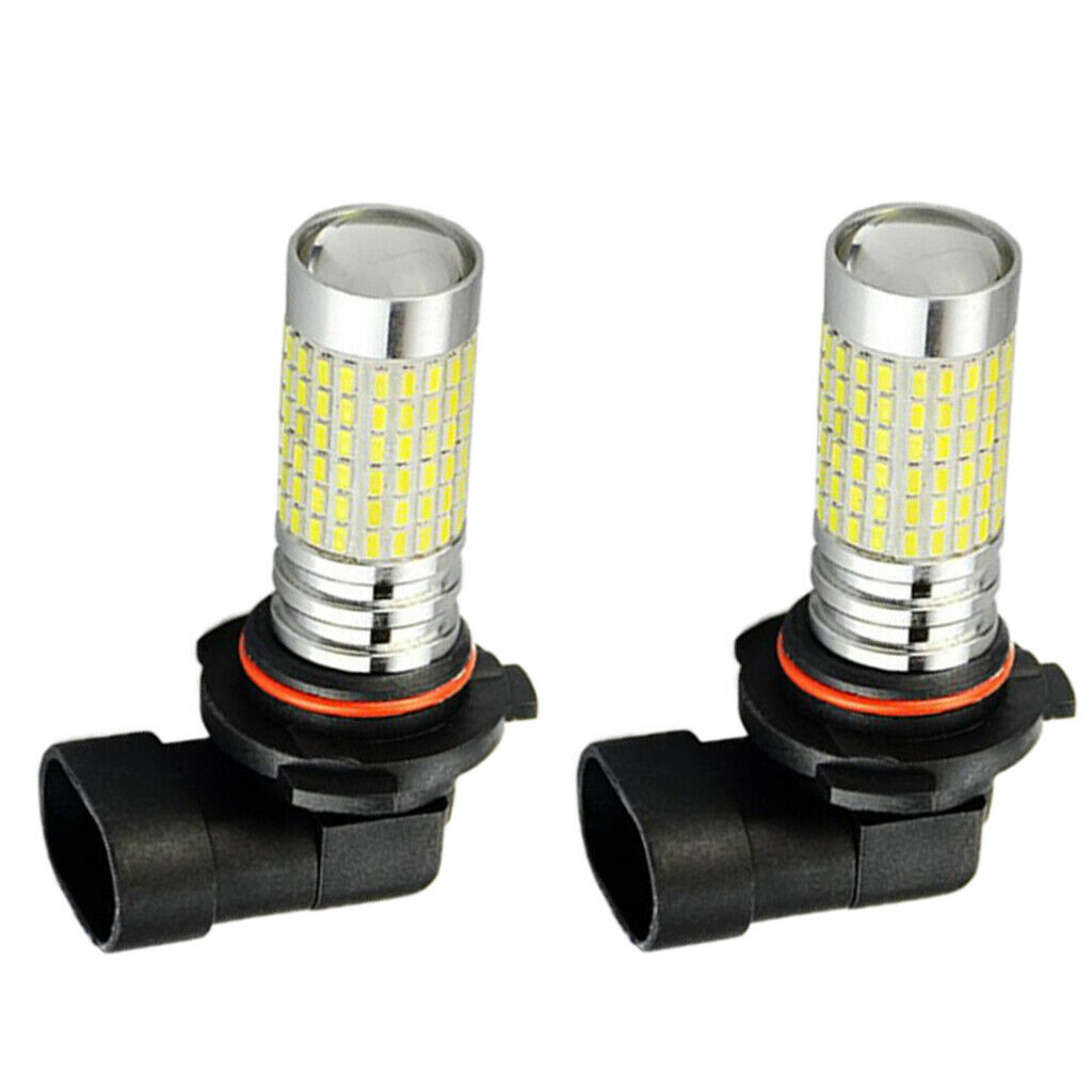 2 Pieces 9006 LED Fog Light Bulbs w/ Projector 1200 Lumens 6000K Xenon White