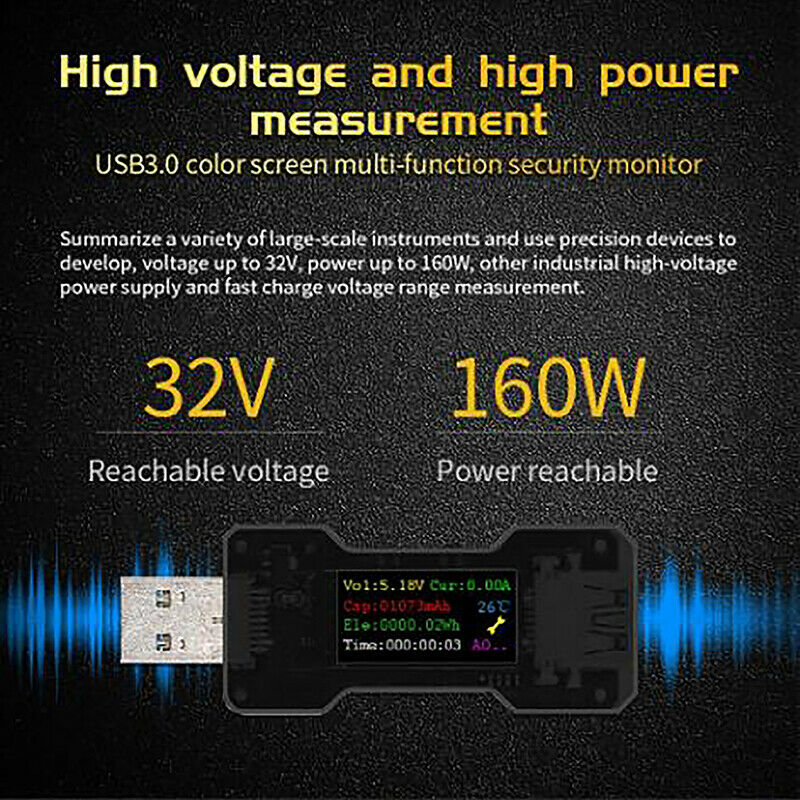 FNB18 32V 160W USB3.0 USB Tester DC Digital Voltmeter AmperimeterI7CA