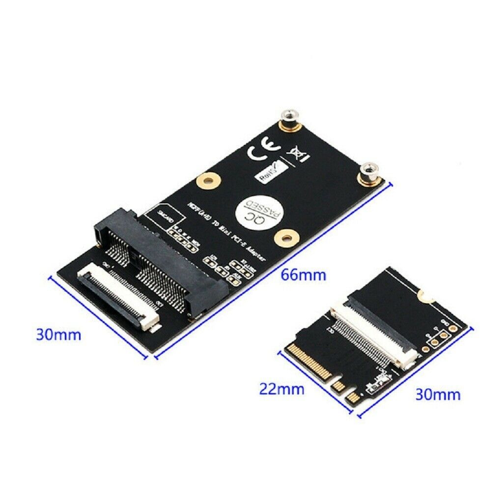 M.2 key A/E/A+E to Mini PCI-E Adapter with FFC Cable Case