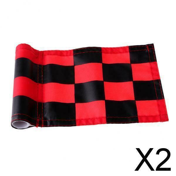 2X Golf Practicing Training Nylon Putting Green Chequered Flag  Red+Black