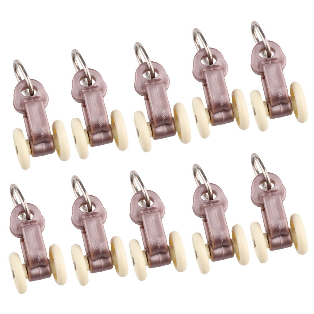 10 Pieces Curtain   with Roller Sliding Curtain Rail Carrier Hook 30mm