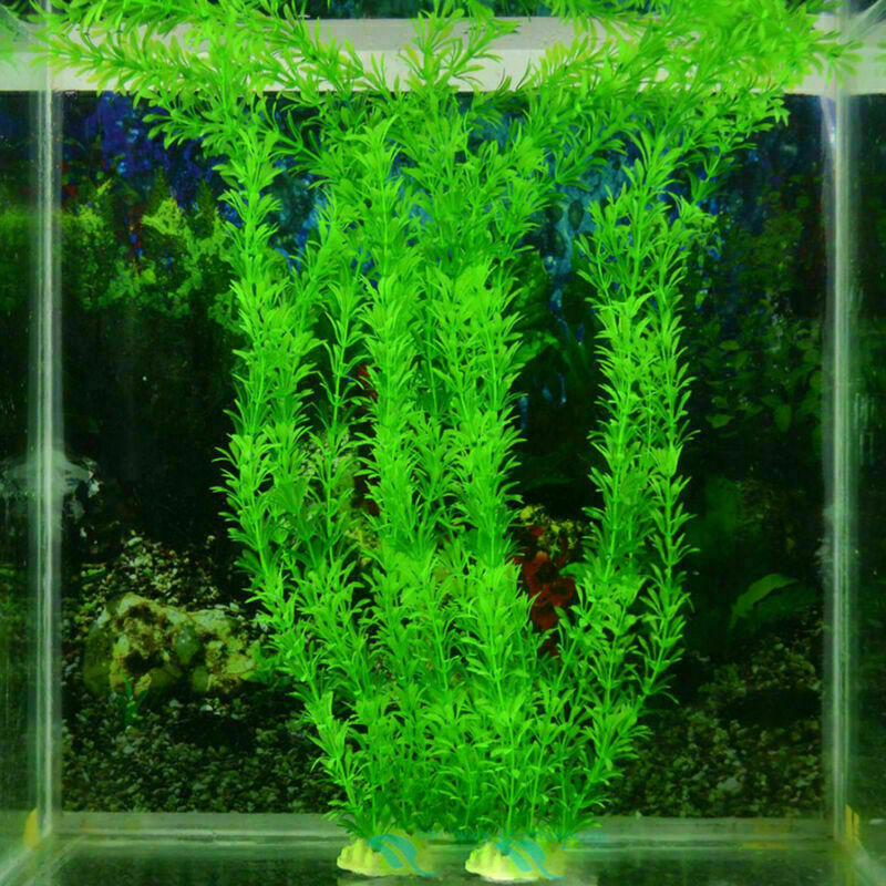 1 PC Fish Tank Plastic Decoration  Green Plants Water Grass Ornament Plant new