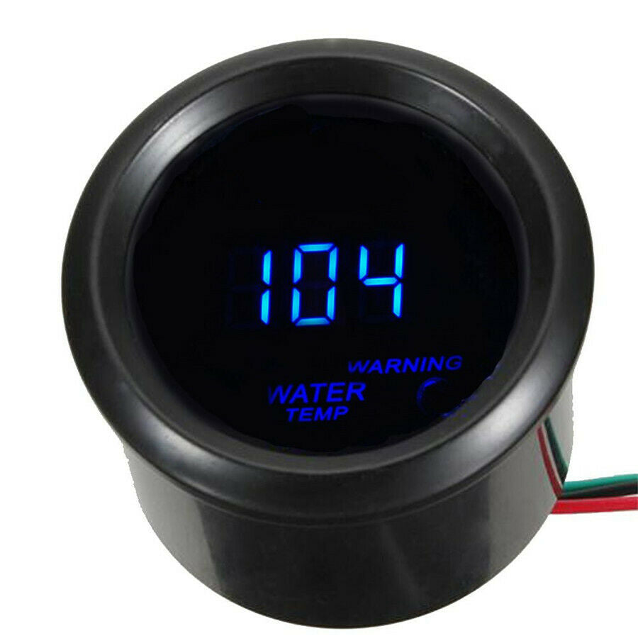 300 ℉ Water Temperature Gauge 2 Inch 52mm Car Blue LED Digital Water +Sensor