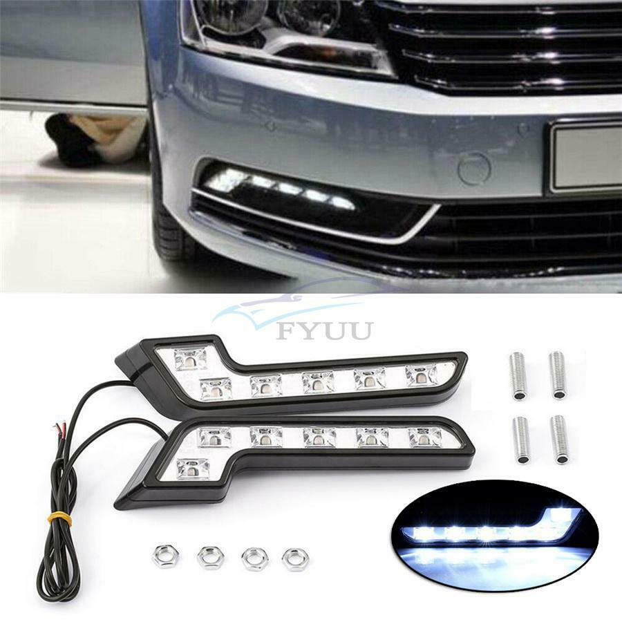 2× 18×4×1.5cm Automobile DC 12V Shakeproof Left & Right LED Daytime Running Lamp