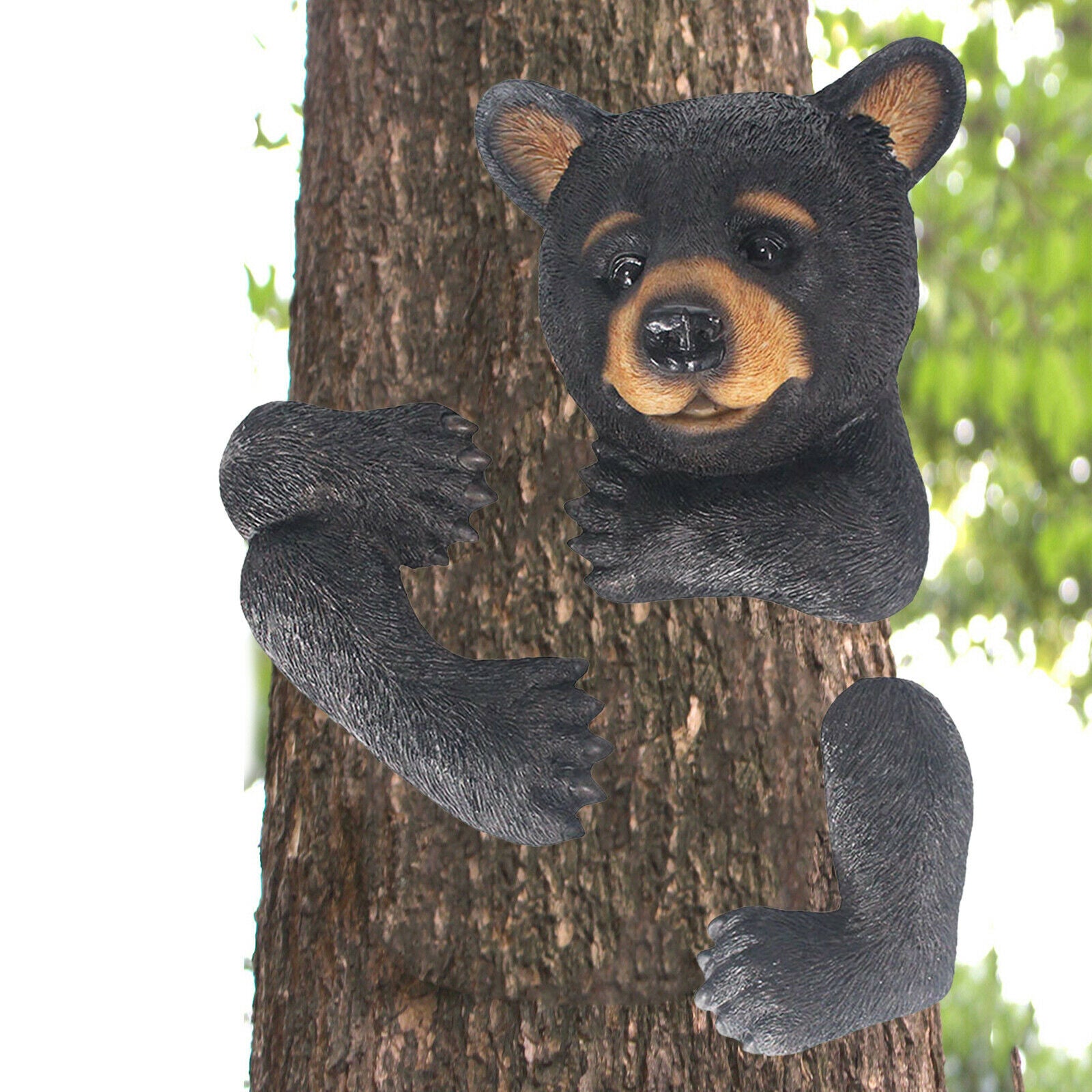 Black Bear Tree Hugger Hanging Sculpture Home Garden Decor Adults Kids Toys