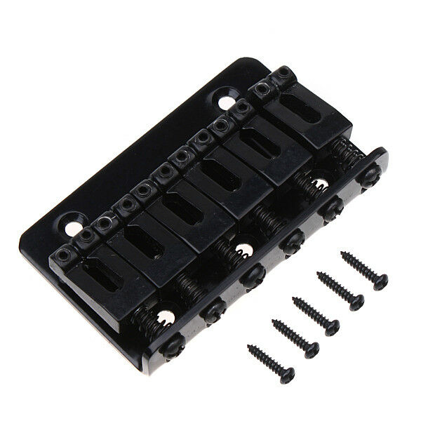 Black Plated Fixed Hardtail Guitar Bridge for 6 String Top Load 65cm Parts