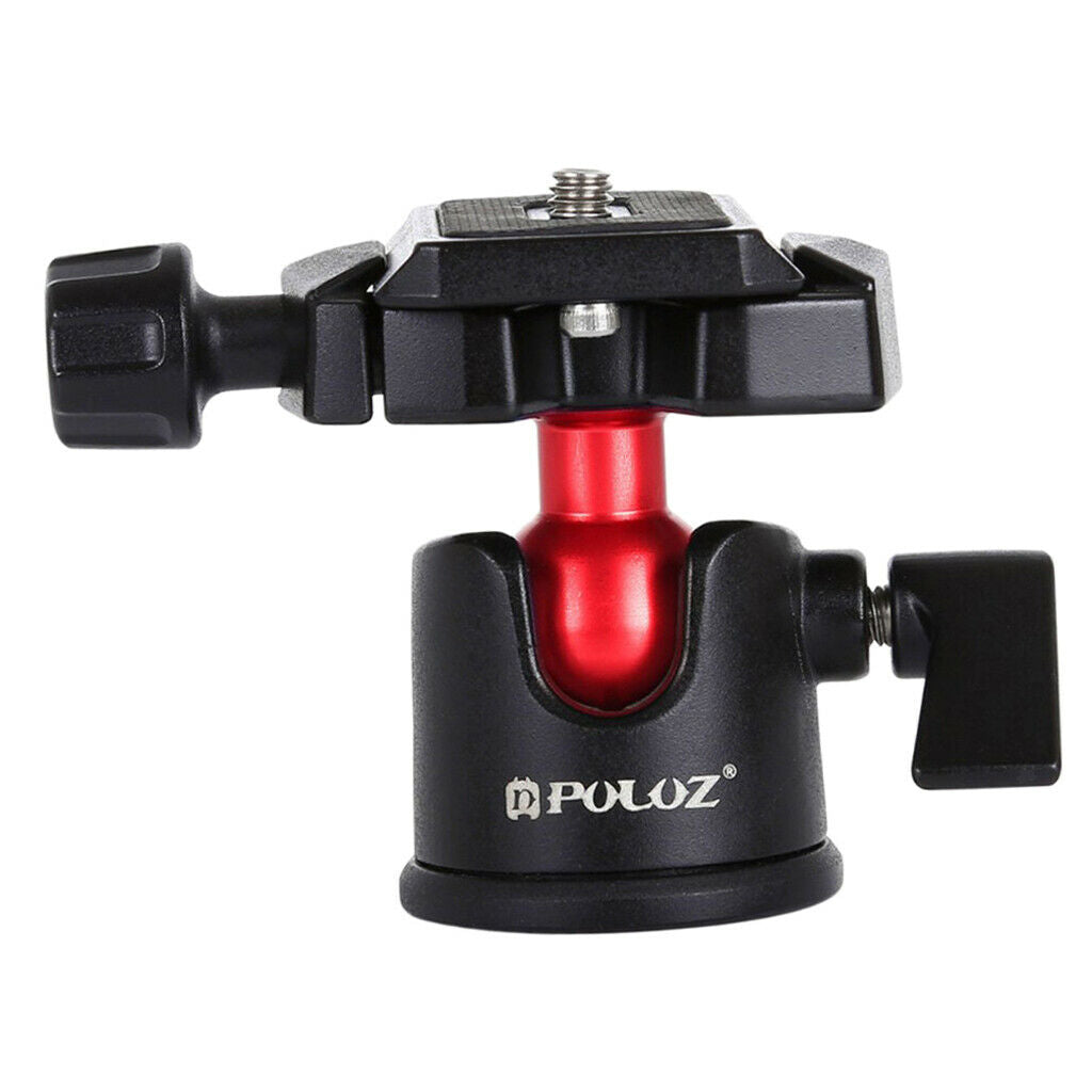 360 Degree Rotation Panoramic Metal Ball Head with QR Plate for DSLR Black