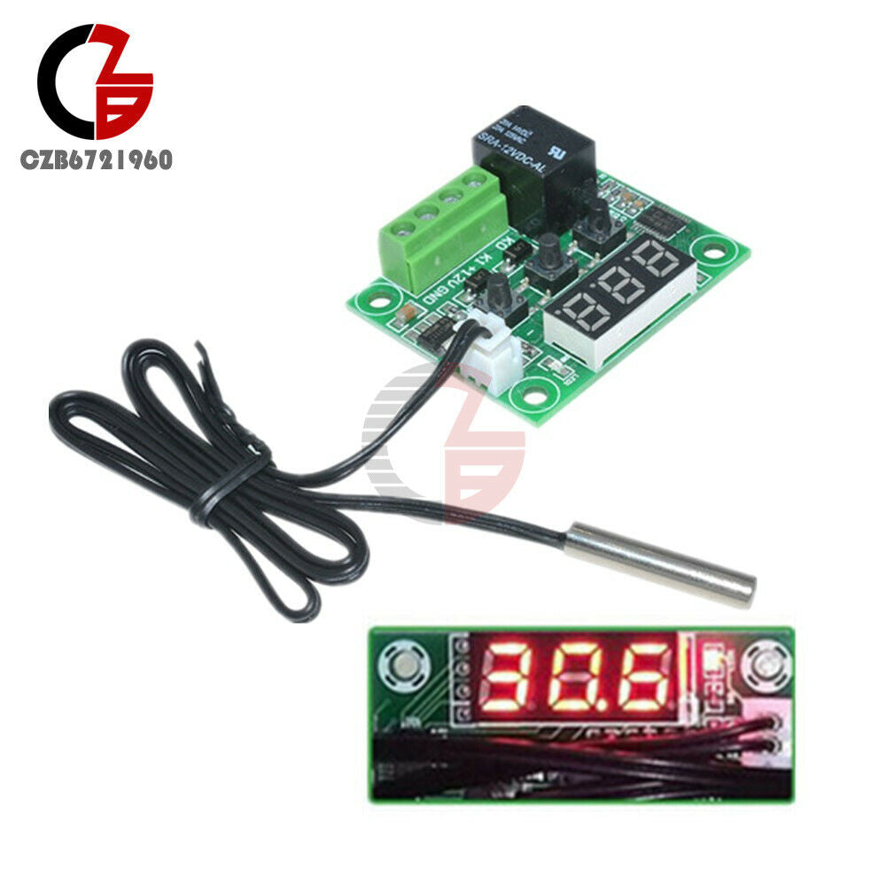 W1209 Red Digital Thermostat Temperature Control Switch Sensor DC24V -50-110°C