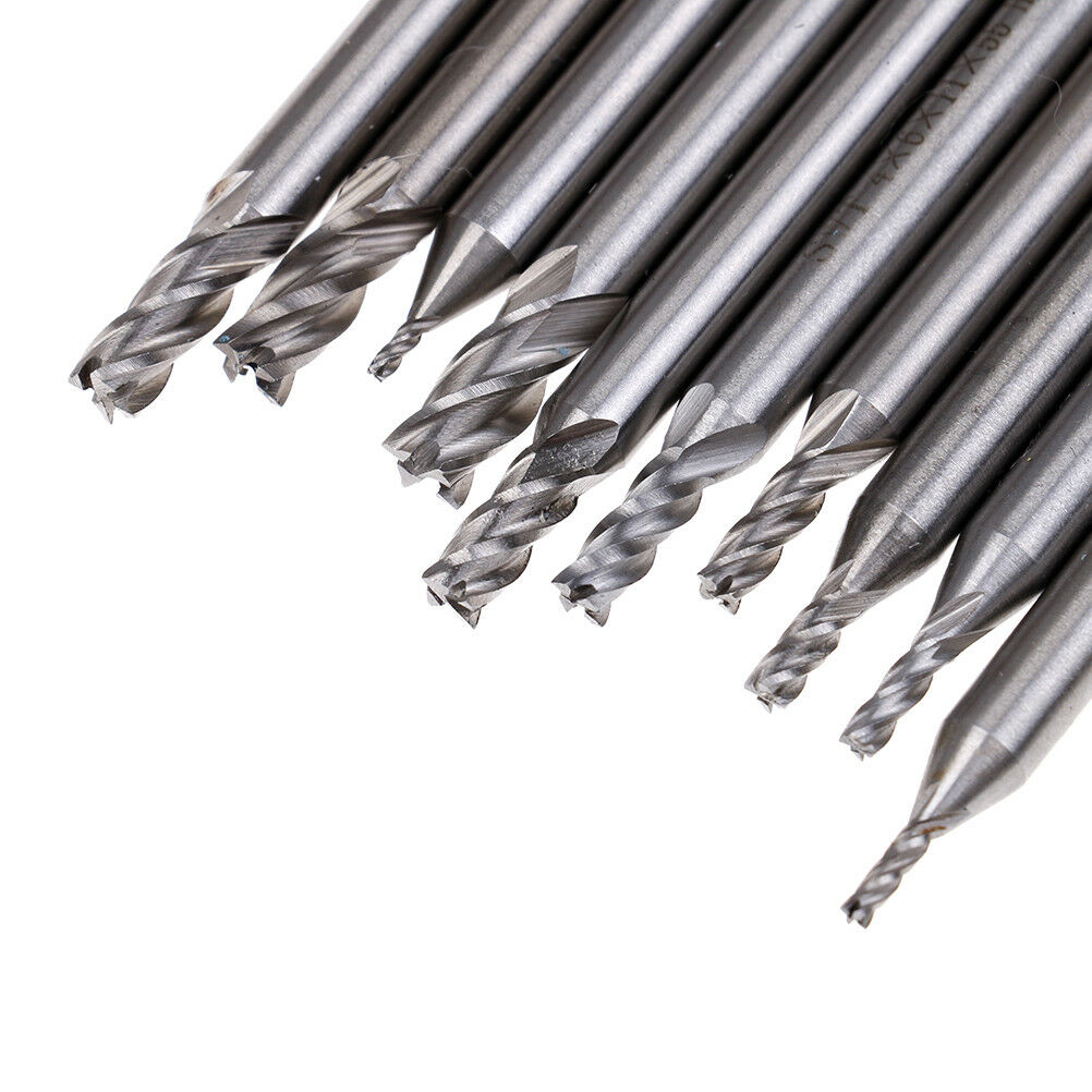 10X 1.5-6mm HSS Straight Shank 4 Flue End Mill Cutter CNC Drill Bit Tool SeY1