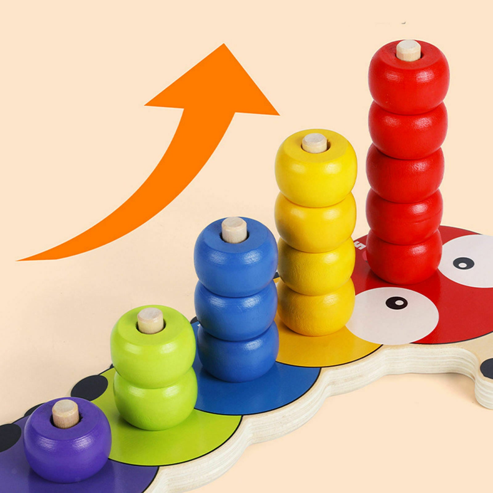 1 Set Babies Montessori Toys, Wooden Column Beaded Building Blocks Intelligence