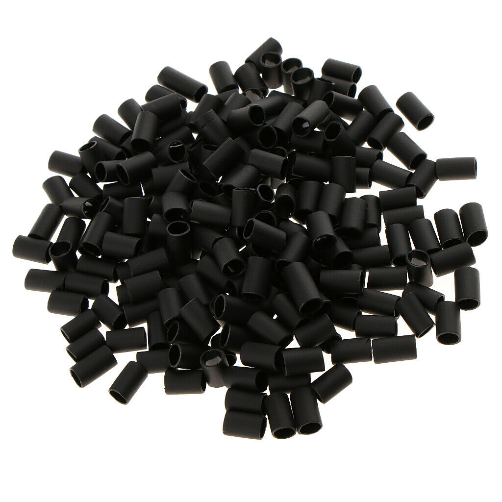 200 Pieces  Shrink Tube Micro Rings Link For I Tip Hair Extension Black