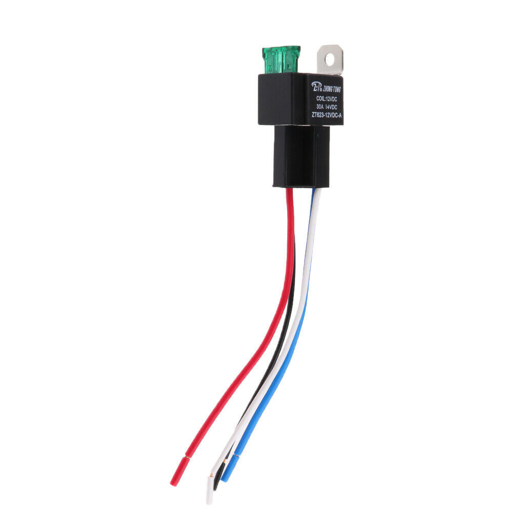 Set Of 5 Black Car Truck Auto Heavy 12V 30A SPST Relay Relays Kit 4 Pin