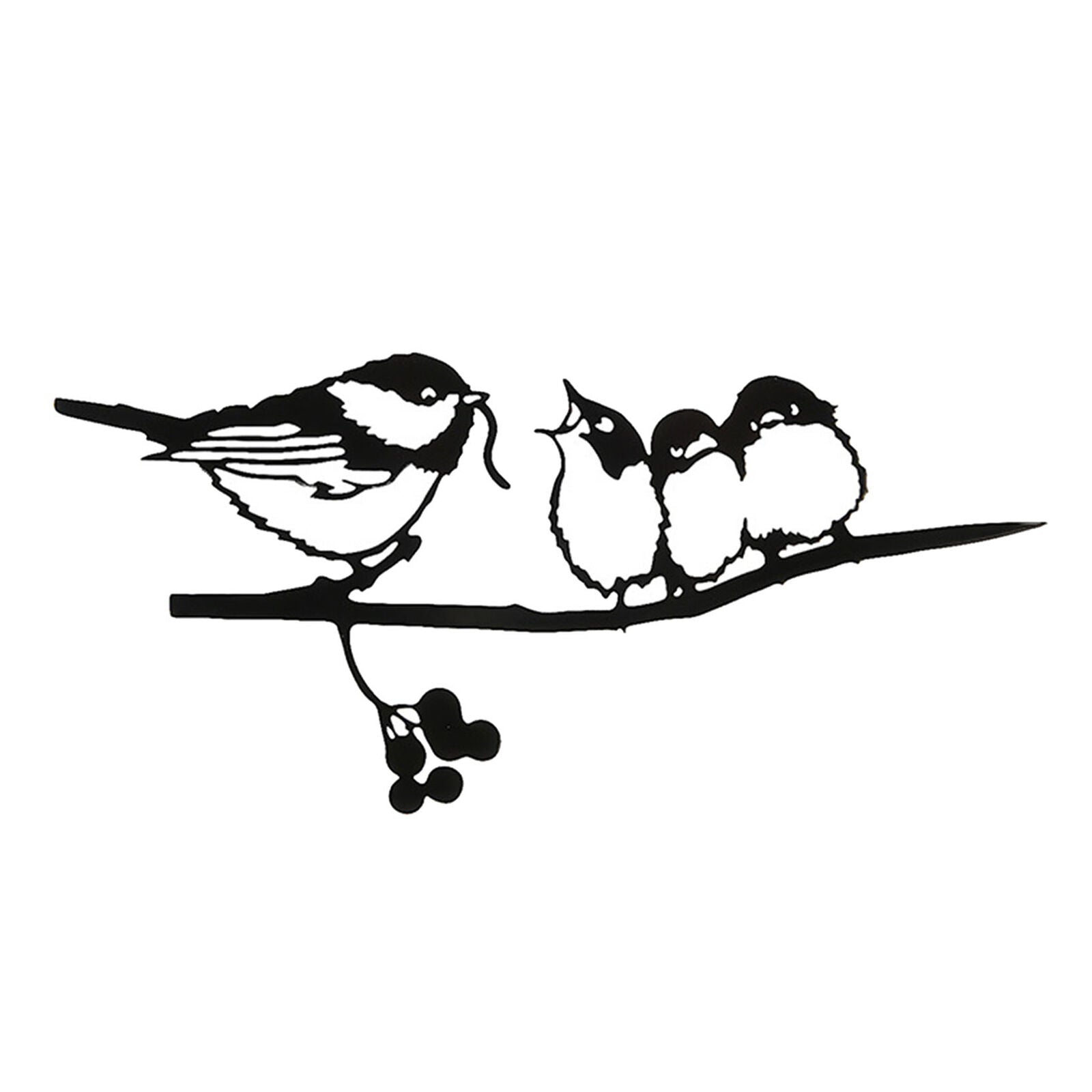 Rusty Metal Animals Bird Silhouette on Tree Branch Art Garden Decoration