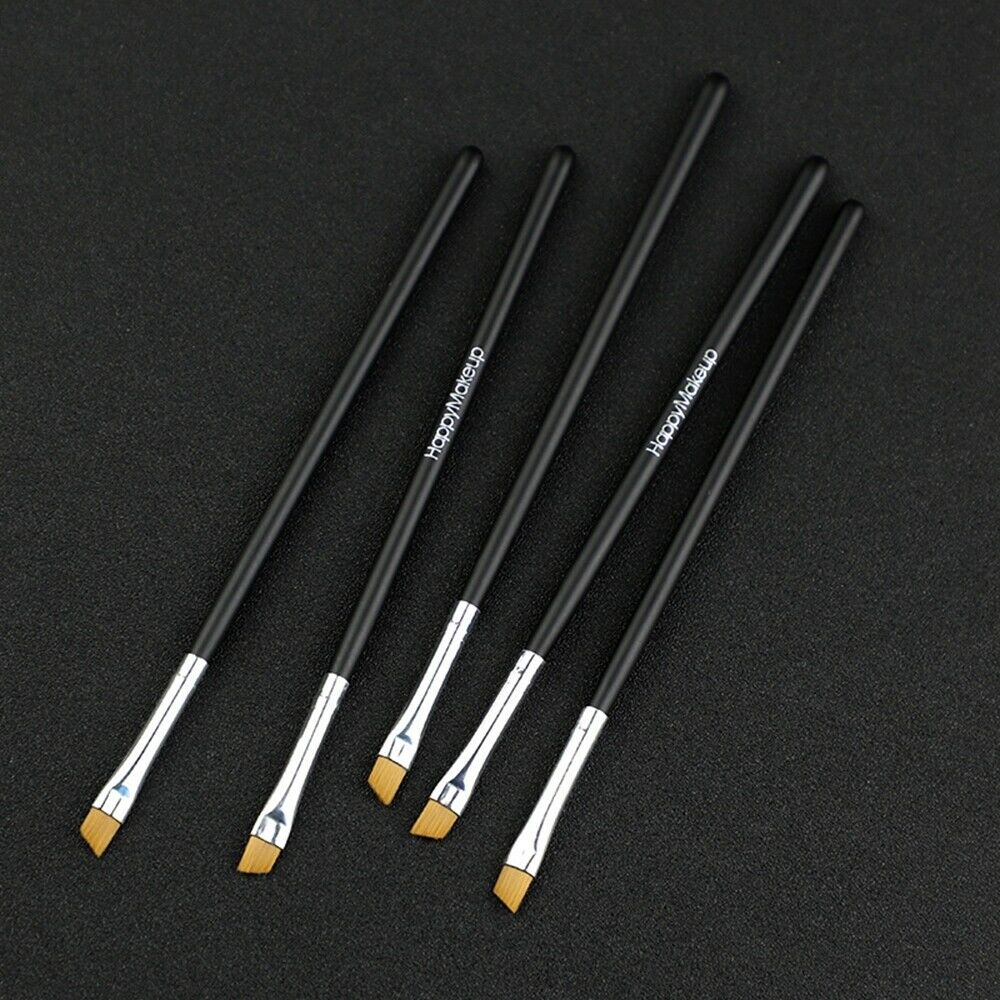 5x Eyebrow Inclined Flat Angled Brushes Eyeliner Eyeshadow Makeup 16.5cm/6.5"