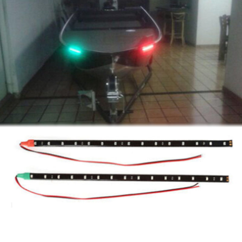 2x 12" 12V Red&Green Waterproof LED Strip Light for Bow Boat Marine Navigation