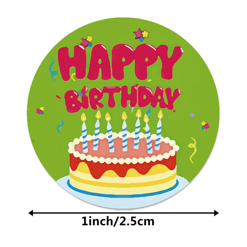 500pcs/roll happy birthday Stickers Scrapbooking Stickers Seal Labe.l8