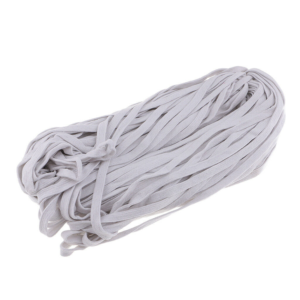 12mm Cotton Flat Draw Cord / Drawstrings / Drawcord String for Clothes White