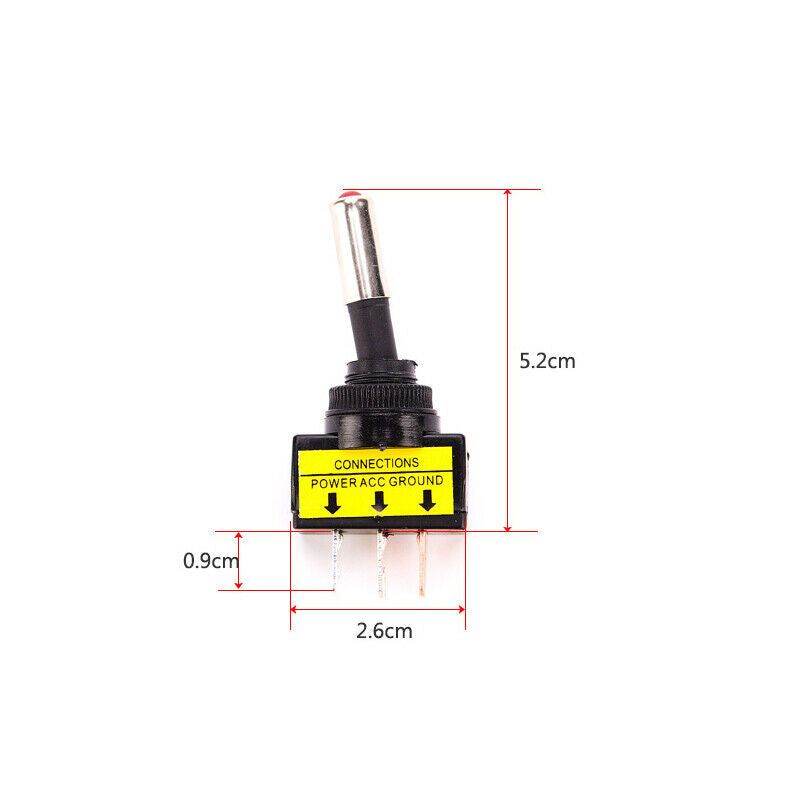 4 Pieces 12V 20A Auto LED Rocker Switch 3Pin SPST Switch For RV