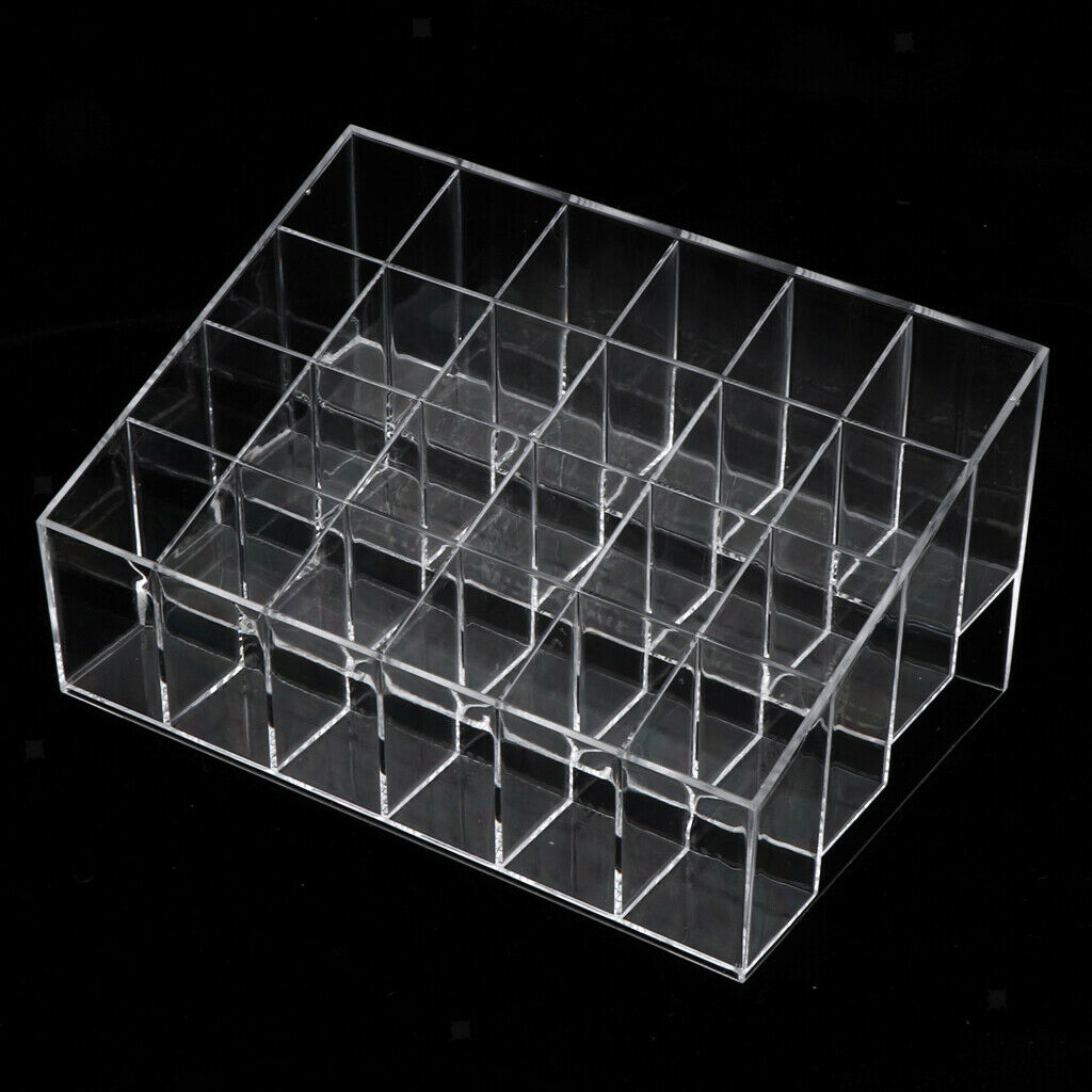 Clear Acrylic 24 Slot Lipstick Display Holder Stand Organizer Transparent
