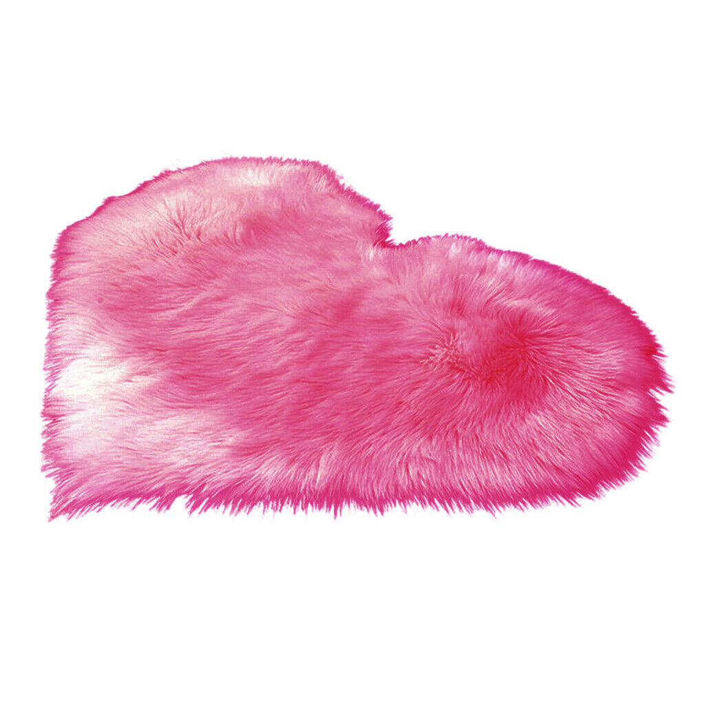 Artificial Wool Area Carpet Plush Floor Mat Sofa Car Seat Pad 15x19inch Pink