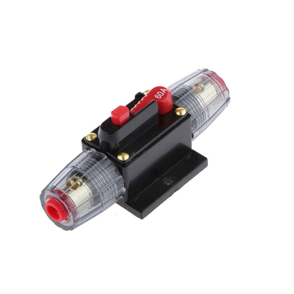 Manual Reset Breaker 12v/24v Car Auto Boat Reset Switch Fuse Holder 60A 01