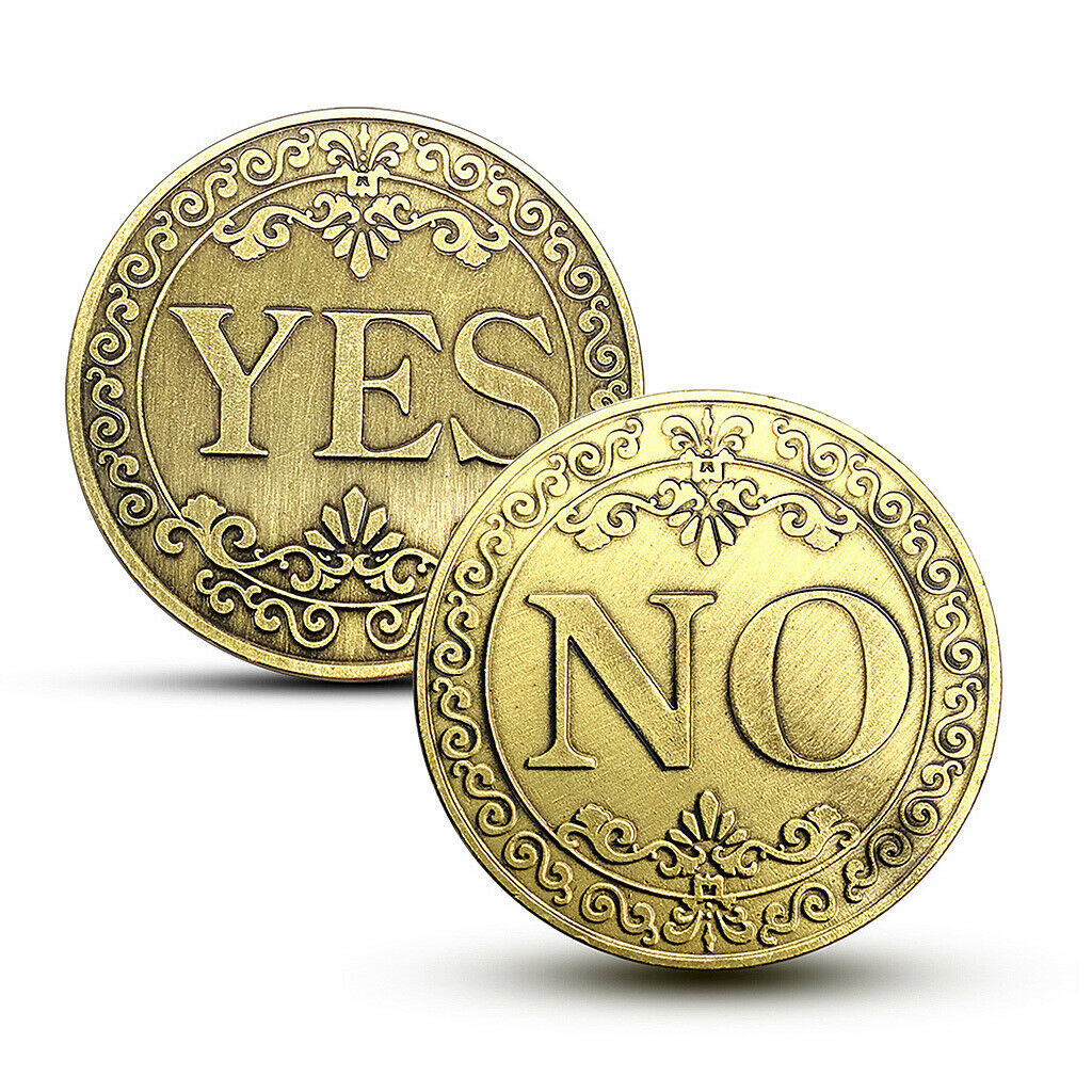 Yes / No Bronze Decision Commemorative Collection Of Cions Arts Gifts Decoration