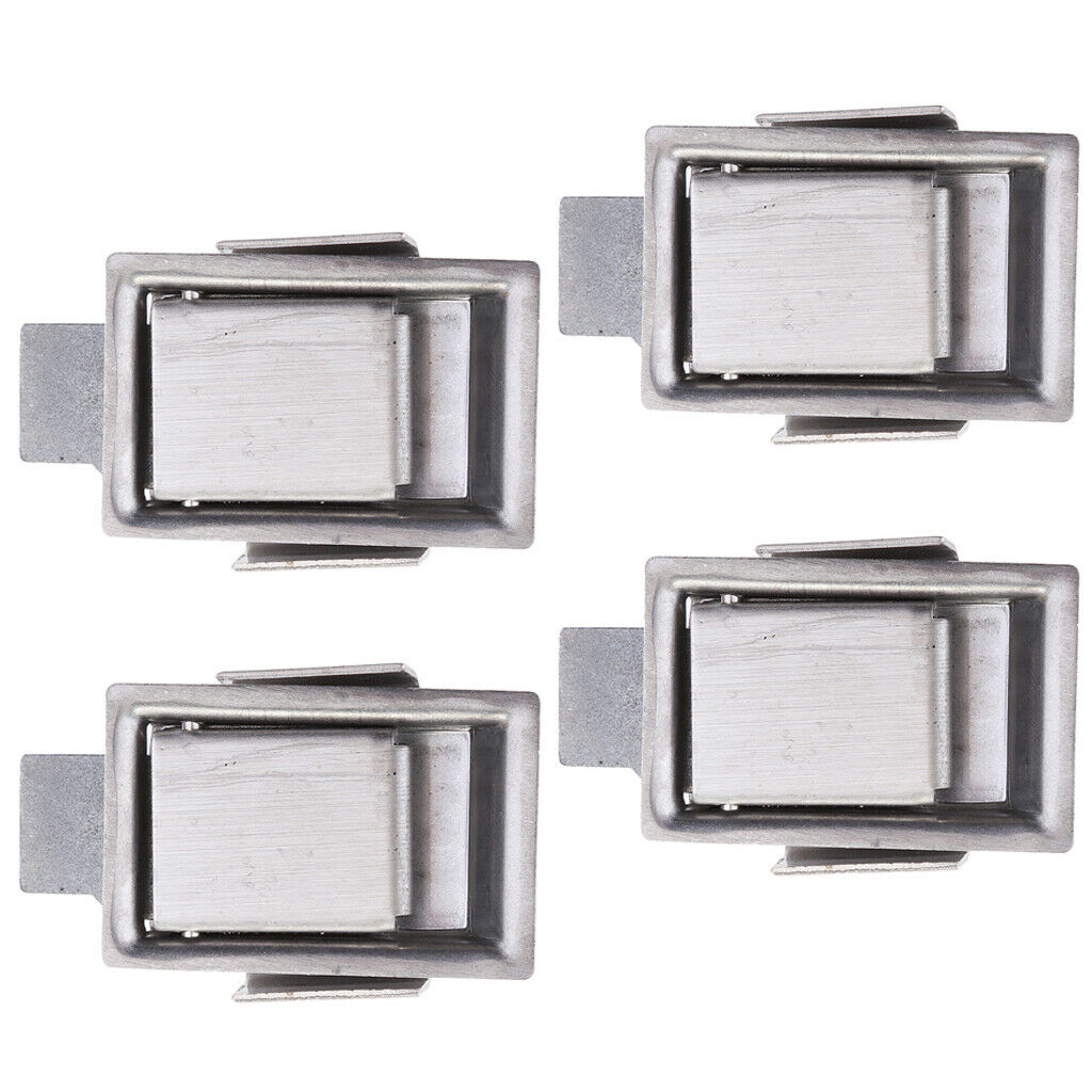 4X Mini Paddle Stainless Steel Flush Lock Recessed Mounted Latch -Tool Box