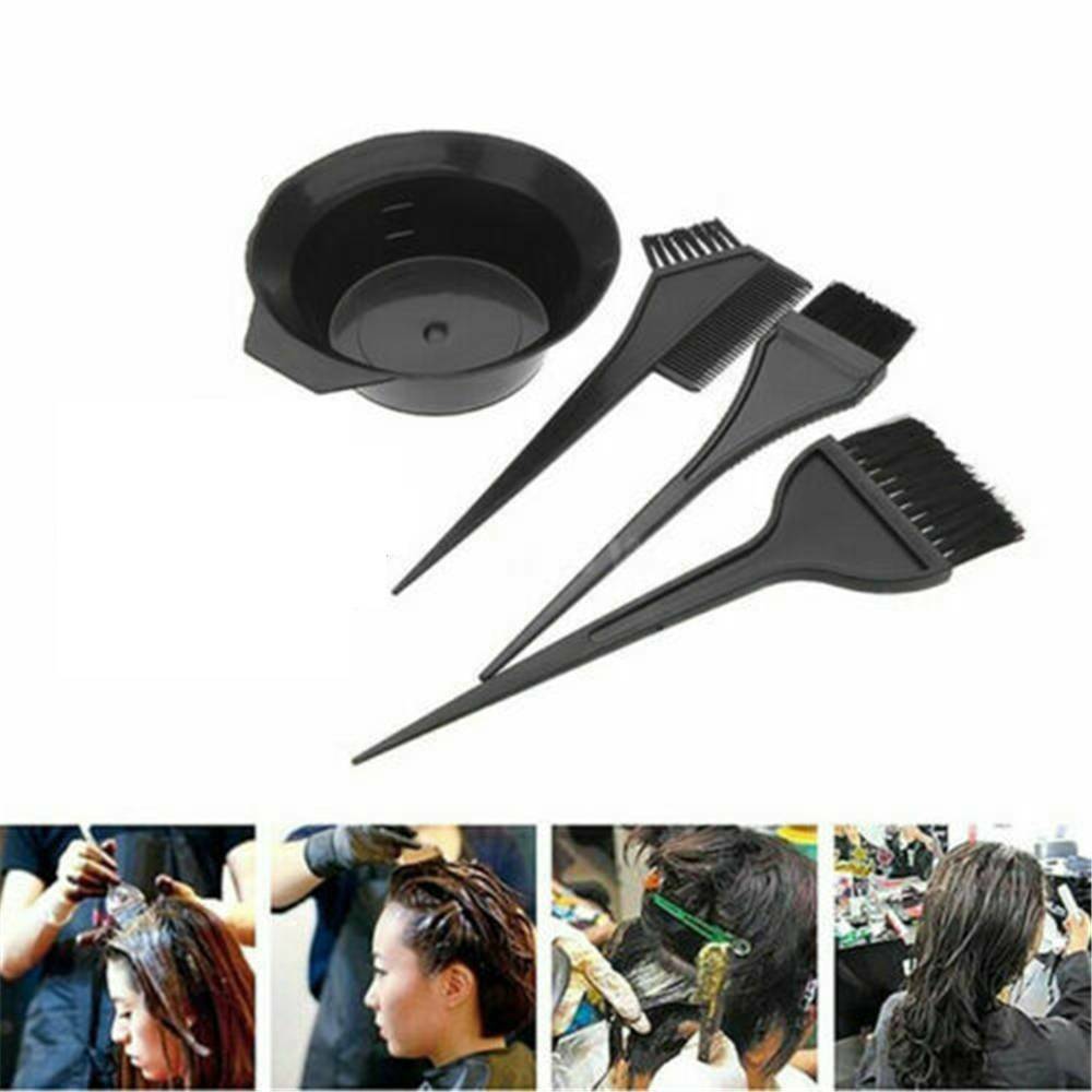 4x Salon Hair Coloring Dyeing Set Color Dye Brushes Comb Mixing Bowl Tint Tools