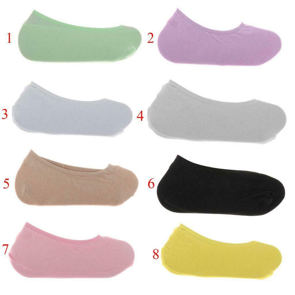 10 Pairs Women No Show Socks Non Slip Low Cut Cotton Boat Socks  Green