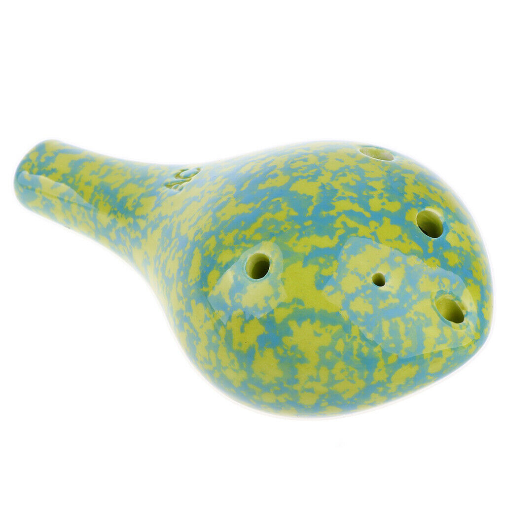 Handcrafted 6 Holes Ceramic AC Alto C Ocarina Wind Instrument Yellow