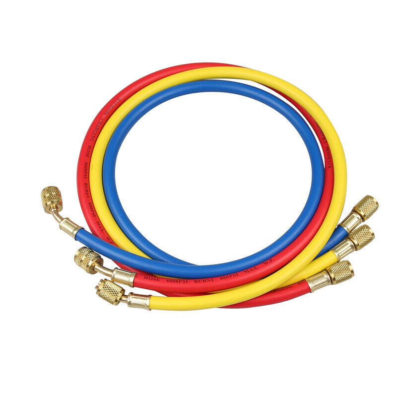 1/4"SAE Manifold Gauge HVAC AC Refrigerant Charging Hoses For R12/R134A/410A/502