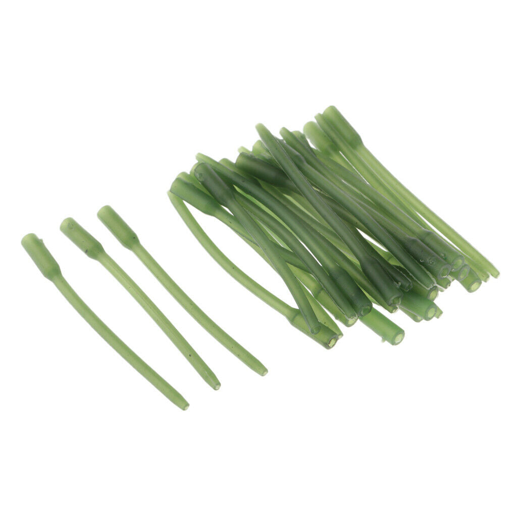 30pcs Carp Fishing Anti- Sleeves Rubber Rigs Accessories Green