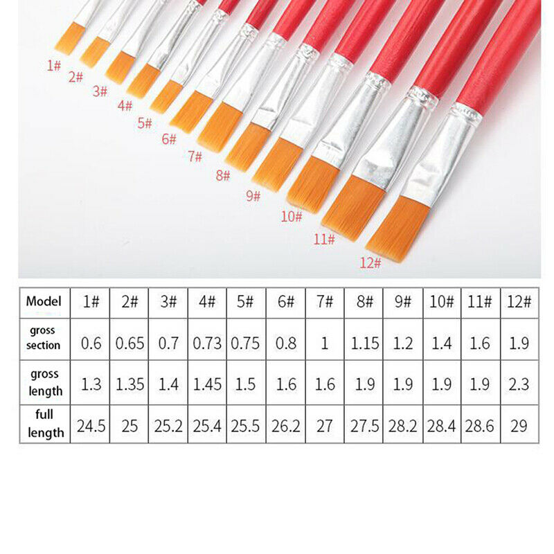 12Pcs/ Set Watercolor Painting Brush Gouache Brushes Hook Line Pen Paint BruDD