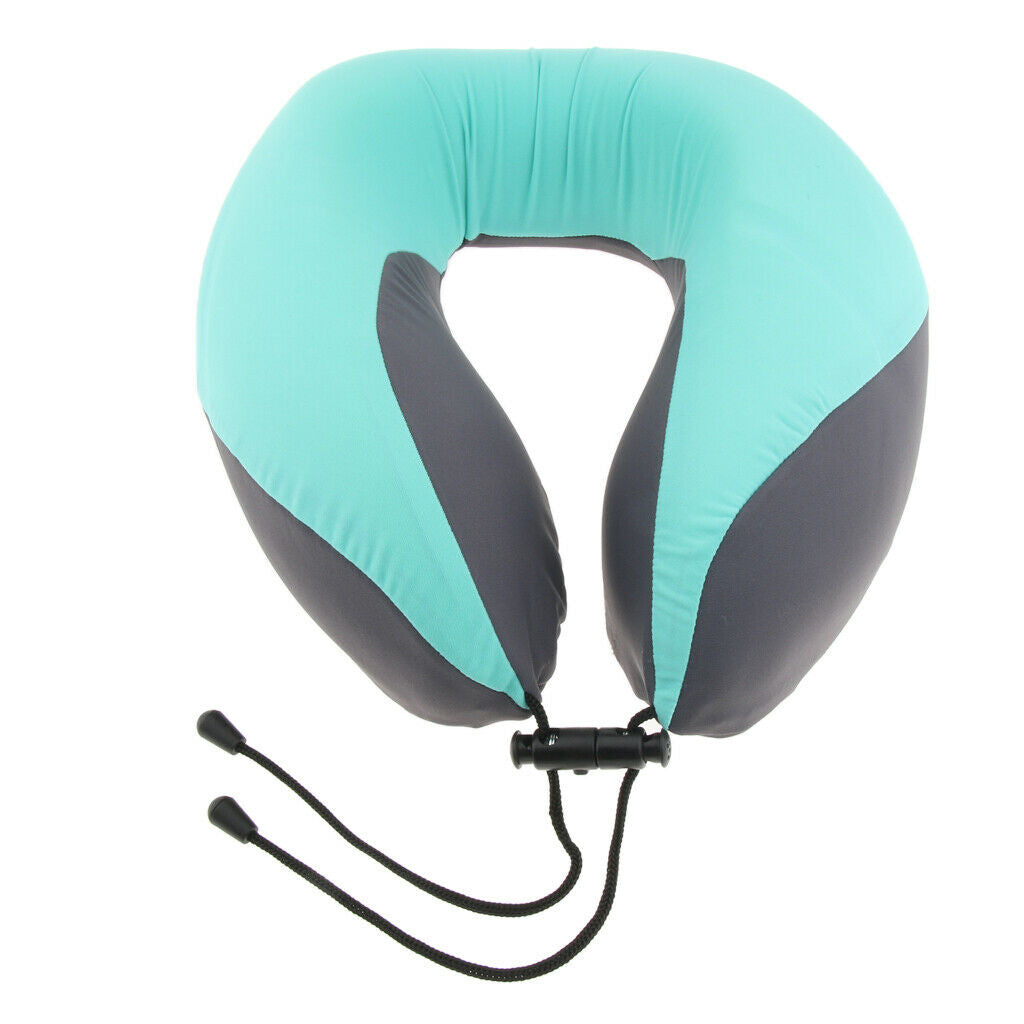 Portable U Shaped Memory Foam Pillow Neck Pillow fo Office Travel Gray Green