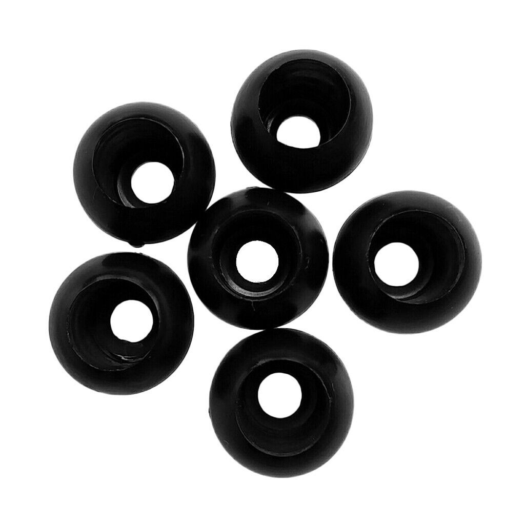 2X 6 Pieces Elastic Shock Cord Rope Toggle Round Ball End Lock Stopper Black