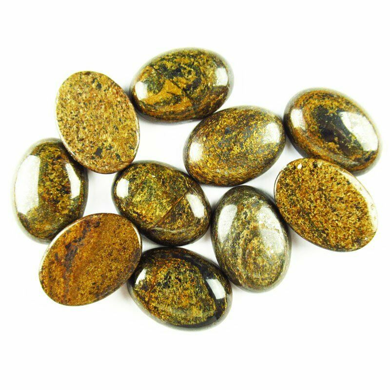 8pcs 25x18x6mm 100% Natural Bronzite 44g Oval Cab Cabochon A-267JM