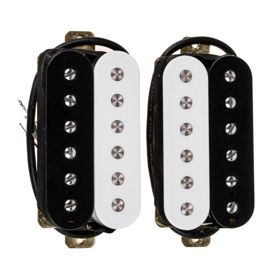 High Output Guitar Pickup Double Coil  Pickups Neck and Bridge Set Black & White