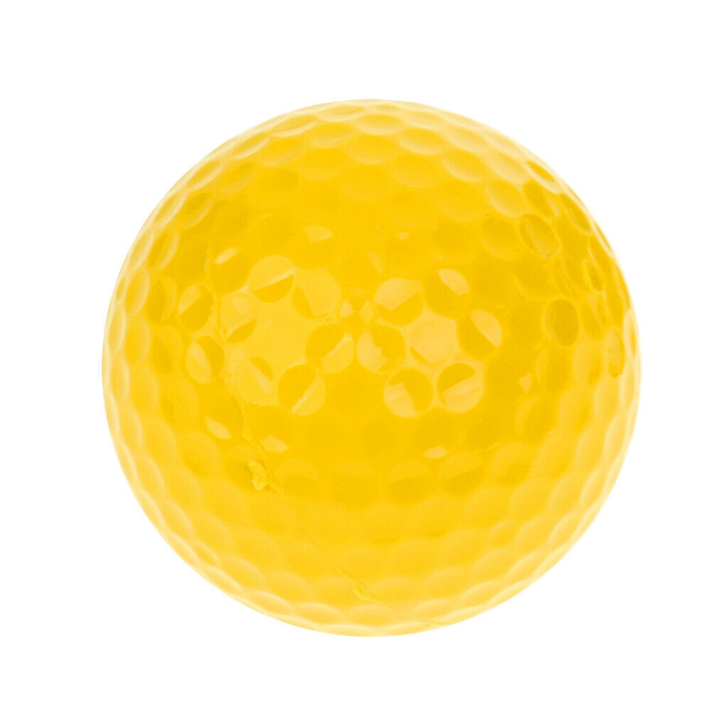 Elastic Synthetic Rubber Golf Balls Training Practice Ball Yellow 42.6mm