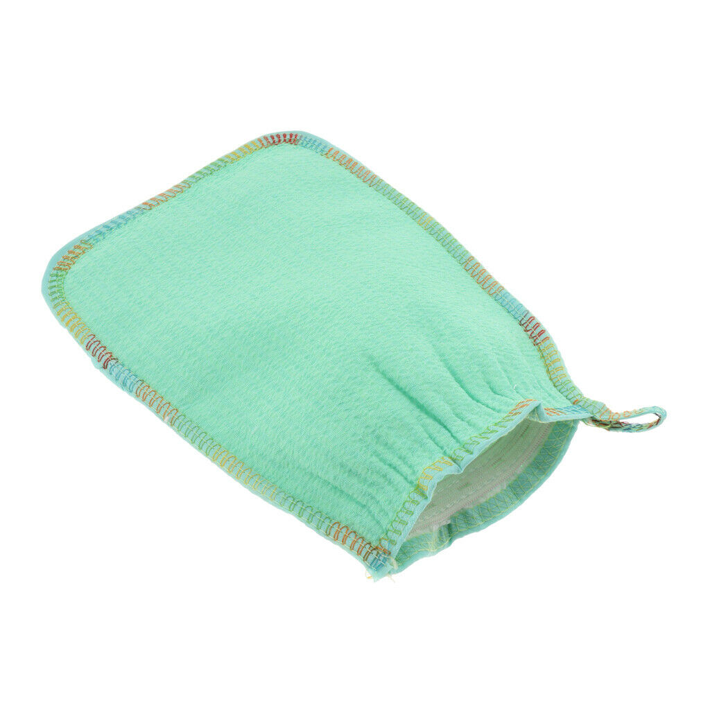 Natural Fiber Exfoliating Bath Glove Shower Skin Care Scrubber  Blue