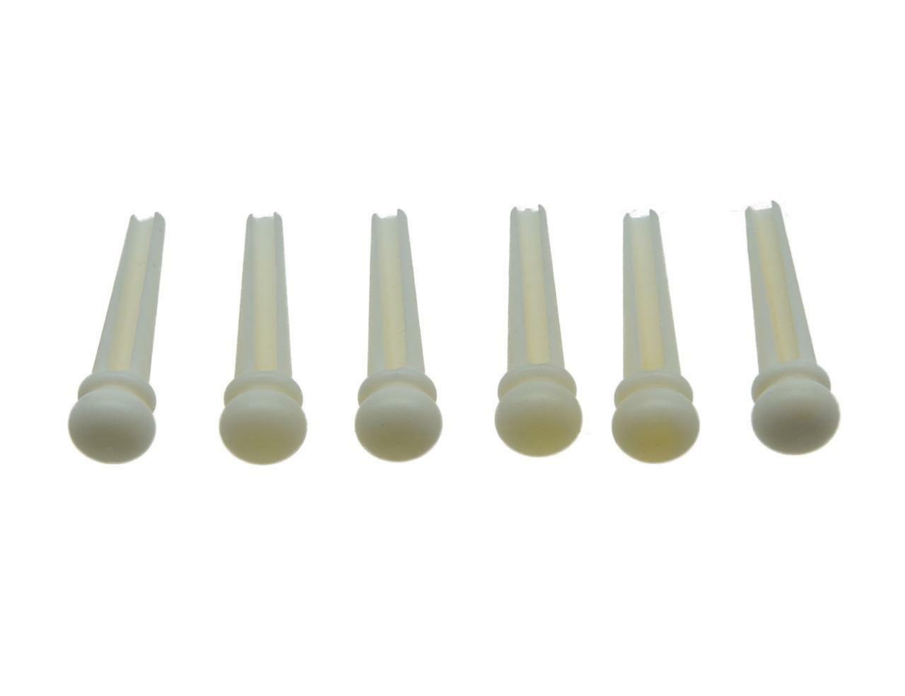 6pcs Pure Bone Acoustic Guitar Bridge Pin No Dots Bridge Pins