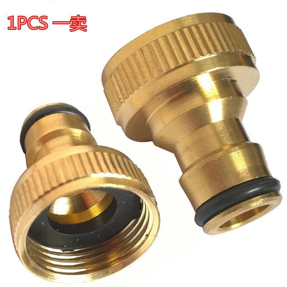 3/4" Threaded Brass Tap Adaptor Garden Water Hose Quick Pipe Connector Tool - US