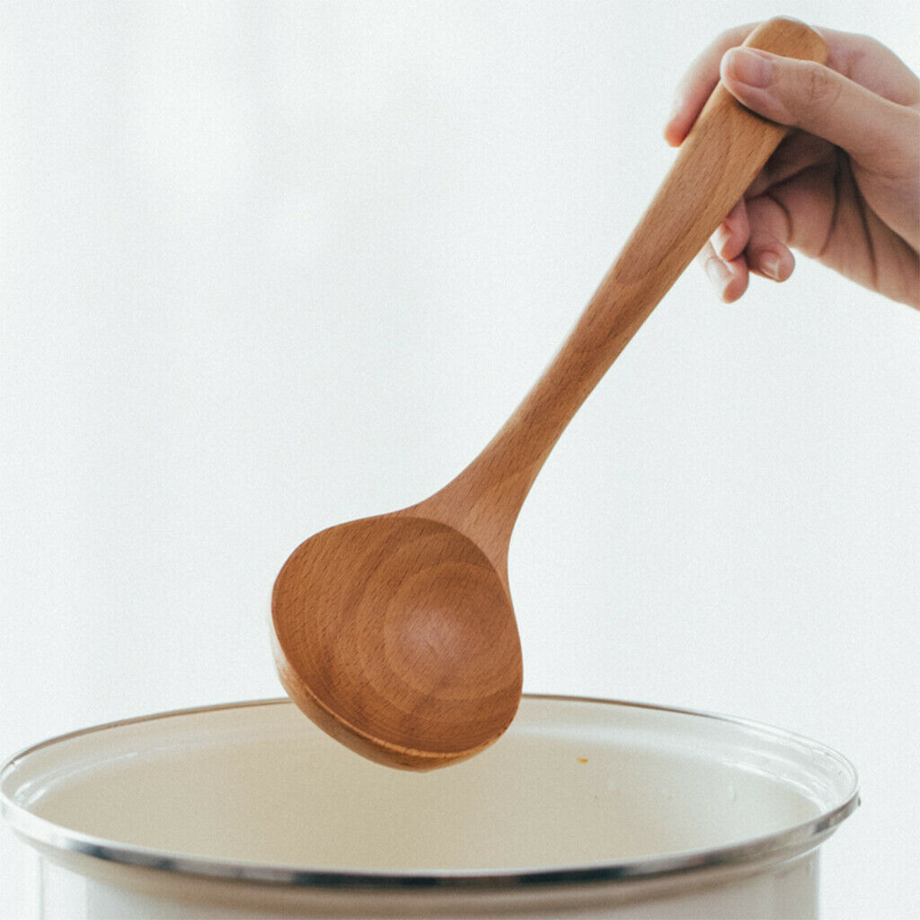 Wooden Spoon Ramen Rice Scoop Eco-friendly Kitchen Ladle Utensils Tools