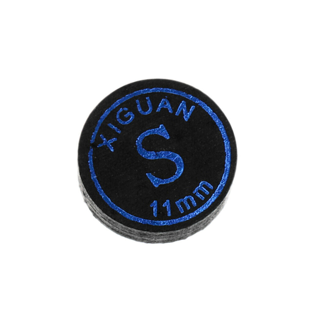 High Quality Pigskin Leather Billiard Pool Cue Tips Black - 11mm Soft