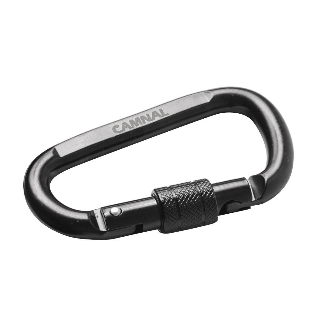 10 Pack Outdoor Carbon Steel D Shape Screw Locking Climbing Carabiners 30KN